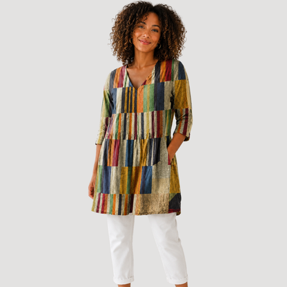 Chiara | Long Blouse with V-Neck