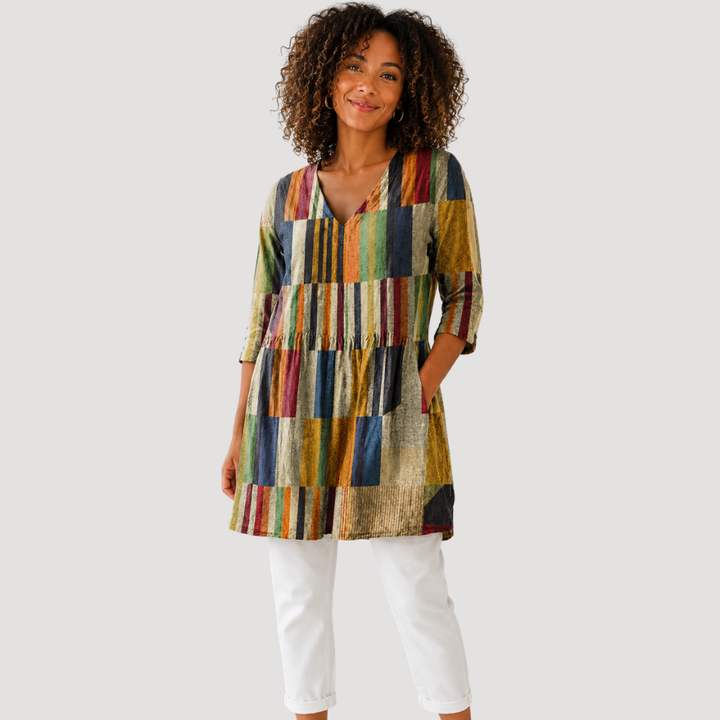 Chiara | Long Blouse with V-Neck