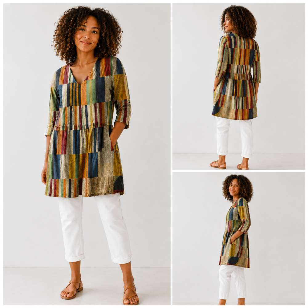 Chiara | Long Blouse with V-Neck